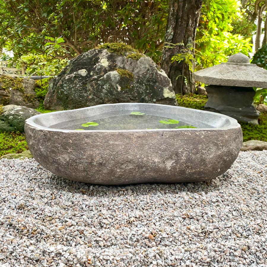 つくばい 手水鉢 石 睡蓮鉢 大型 おしゃれ 水鉢 メダカ鉢 水盤 庭  