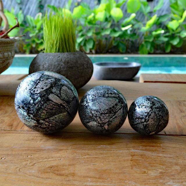 バリ雑貨 アジアン雑貨 インテリア 木製 オブジェ 置物 モダン おしゃれ 天然シェルボール 3個セット Ok 004 Asian Interior Store 通販 Yahoo ショッピング