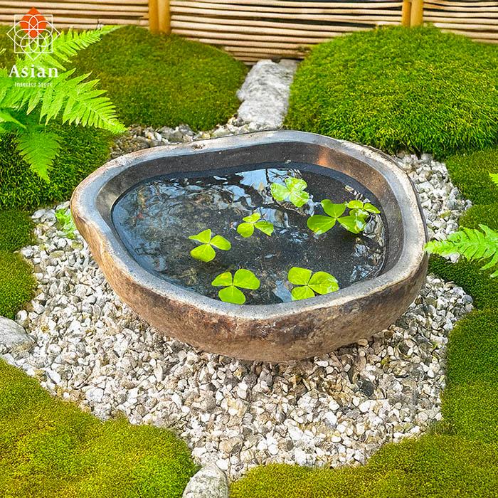 手水鉢 つくばい 水鉢 睡蓮鉢 石 ハス鉢 水盤 メダカ鉢 金魚鉢 大型