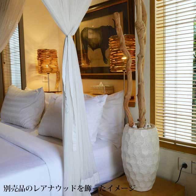 プランター おしゃれ 大型 鉢 植木鉢 室内 フラワーベース 花瓶 花器 バリ アジアン雑貨 インテリア テラゾ 石 ホワイト 40cm C_4