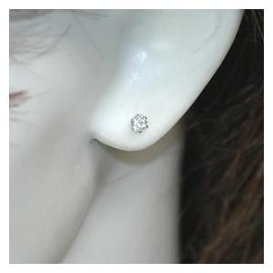 Pt900 グリーンダイヤ一粒ピアス（カラーダイヤモンド）141532