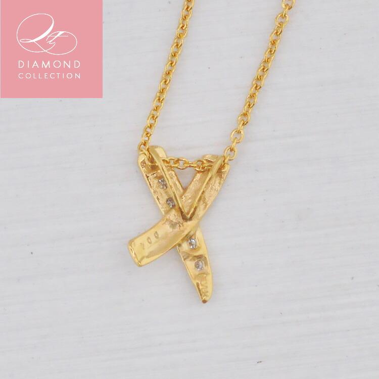 X(キス)モチーフ ダイヤモンド プチネックレス ダイヤ0.04ct H X(キス)モチーフ ダイヤモンド プチネックレス ダイヤ0.04ct H