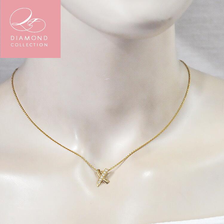 X(キス)モチーフ ダイヤモンド プチネックレス ダイヤ0.04ct H X(キス)モチーフ ダイヤモンド プチネックレス ダイヤ0.04ct H