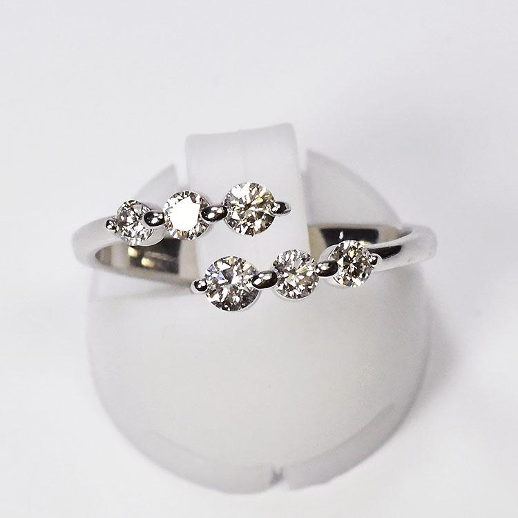 プラチナ・ダイヤ0.5ct オープンフリーリング 指輪 フリーサイズ プラチナ・ダイヤ0.5ct オープンフリーリング 指輪 フリーサイズ