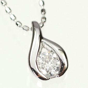 K18WG・ダイヤモンド0.2ct　シンプルペンダント