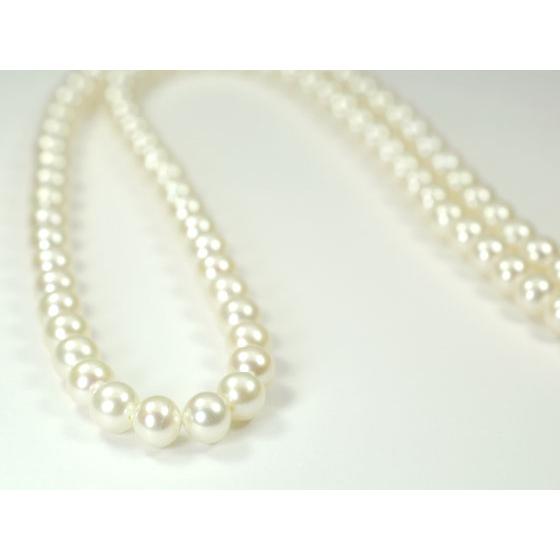 パール（6.5mm〜6mm珠）ロングネックレス 卸直販限定数コスパ◎ あこや真珠 ロングネックレス 6mm-6.5mm