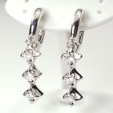ダイヤモンドピアリング】K18WG・ダイヤ0.2ct ピアリング : キュート 