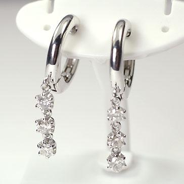 ダイヤモンドピアリング】K18WG・ダイヤ0.3ct ピアリング : キュート 