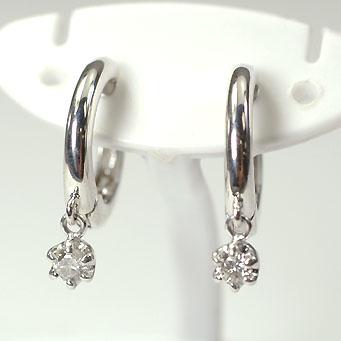 K18WG・ダイヤモンド0.2ct ピアリング（イヤリング） : キュート 