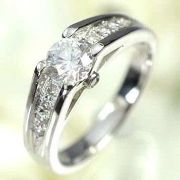ダイヤモンドリング鑑定書付き】プラチナ・ダイヤモンド0.65ct（H