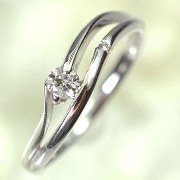 超歓迎された 【ピンクダイヤモンドリング（指輪）】K18WG・ダイヤ0.1ct＆ピンクダイヤ0.01ct（鑑別書カード付）　リング 指輪
