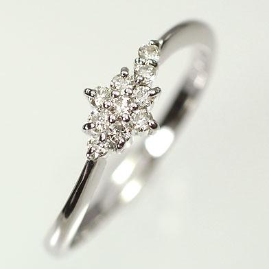 【2021春夏新作】 【アニバーサリー10　結婚10周年 ダイヤモンドリング】K18WG・ダイヤモンド0.14ct　スウィートリング（指輪） 指輪