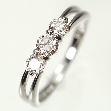 ダイヤモンドリングトリロジー】プラチナ・ダイヤモンド0.5ct スリー 
