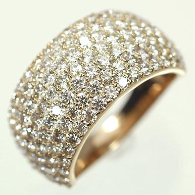 ダイヤモンドリングパヴェ】K18PG・ダイヤモンド3.0ct（VSクラス・H&C 