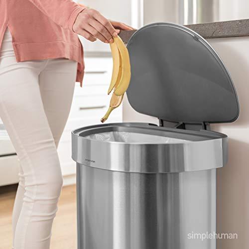 simplehuman　セミラウンドステップダストボックス　45l　シルバーステンレス　CW2030