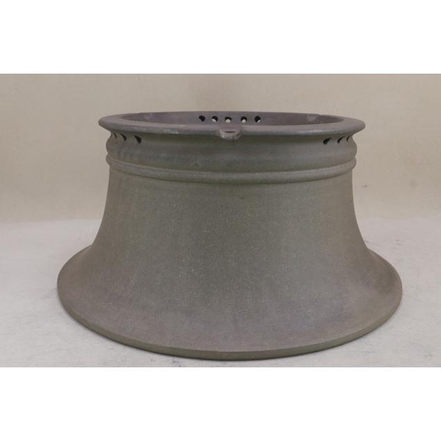 盆栽鉢】 時代鉢 烏泥 外縁丸鉢 大型サイズ(ニュウ有 径38cm 盆栽鉢】 時代鉢 烏泥 外縁丸鉢 大型サイズ(ニュウ有 径38cm
