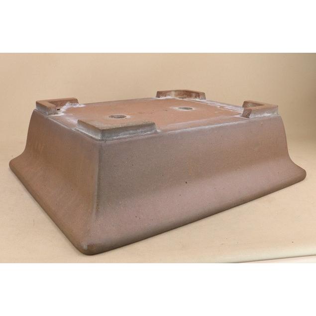 ⭐️完成品⭐️ 送料無料【盆栽鉢】 時代鉢 瓢箪印 小松泉作 紫泥外縁長方鉢（大型サイズ / 足裏ホツ有）いよじ園 【4022223706】(20700円)