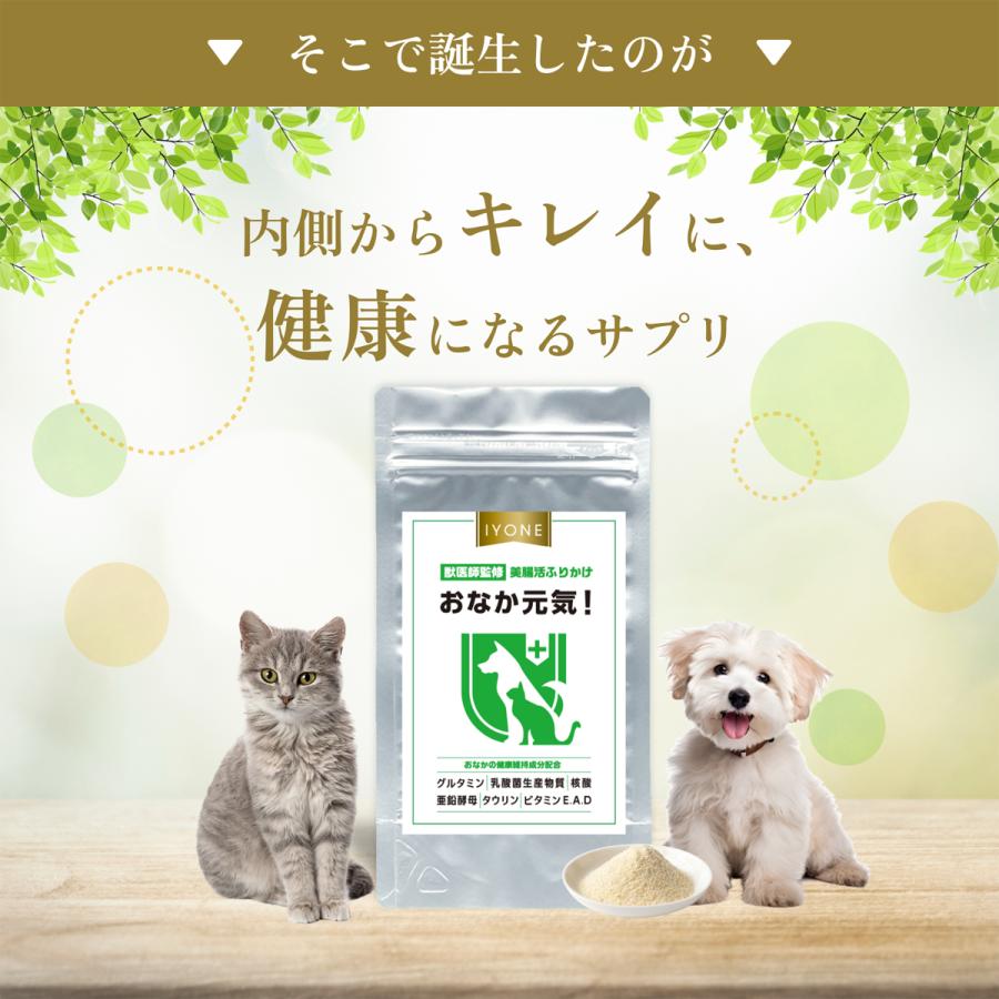 IYONE 獣医師開発 おなか元気 犬猫用サプリ 1袋 グルタミン タウリン