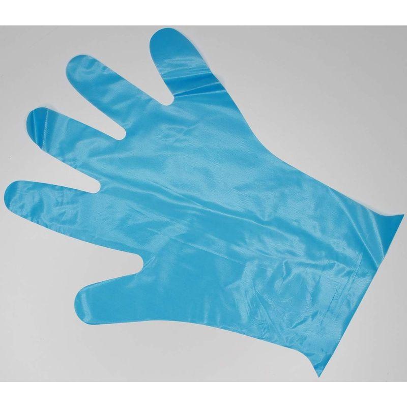 水野産業　N330　使い捨て　ポリ手袋　ブルー　100枚入×80袋セット　食品衛生法適合　(ブルー,　S)