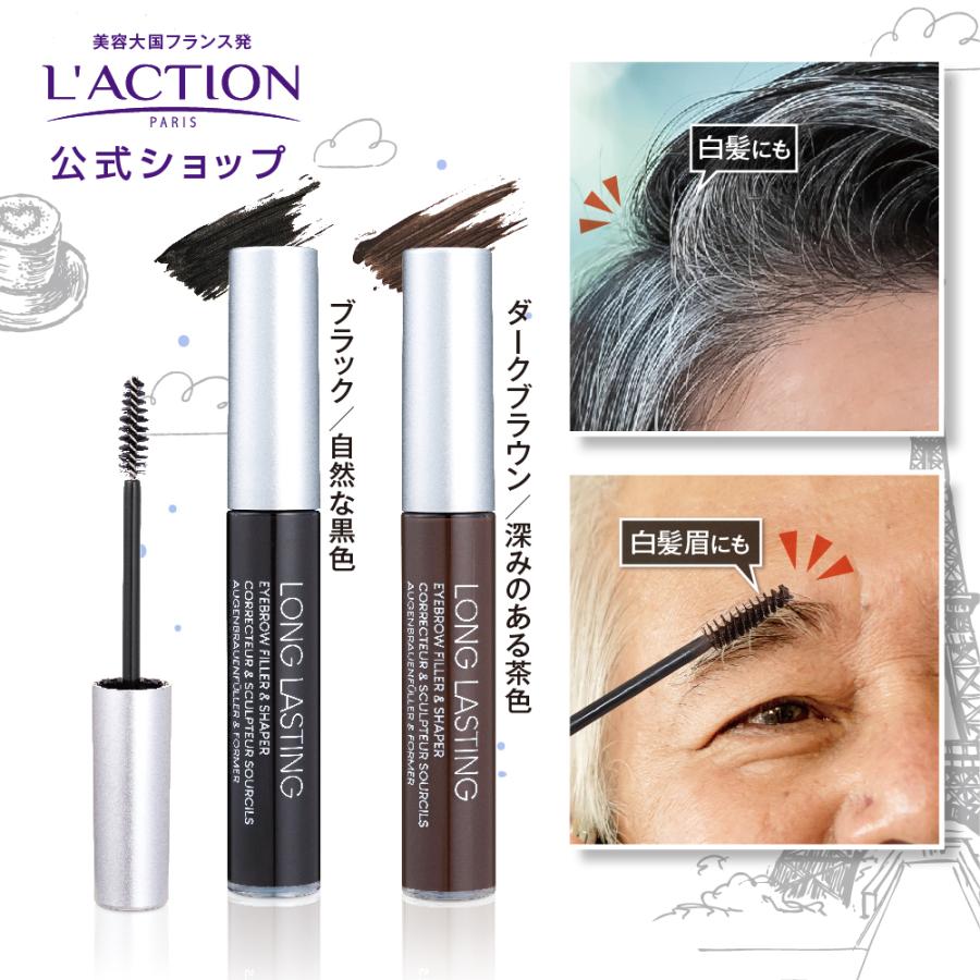 眉毛染め メンズ 男性 眉毛白髪染め 白髪染め 白髪かくし ヘアマスカラ 落ちにくい 白髪眉 ラクシオン ヘアカラー＆アイブロウ 爆買（Yahoo!・イザヴェル公式店 スキンケアとお悩み解決雑貨）