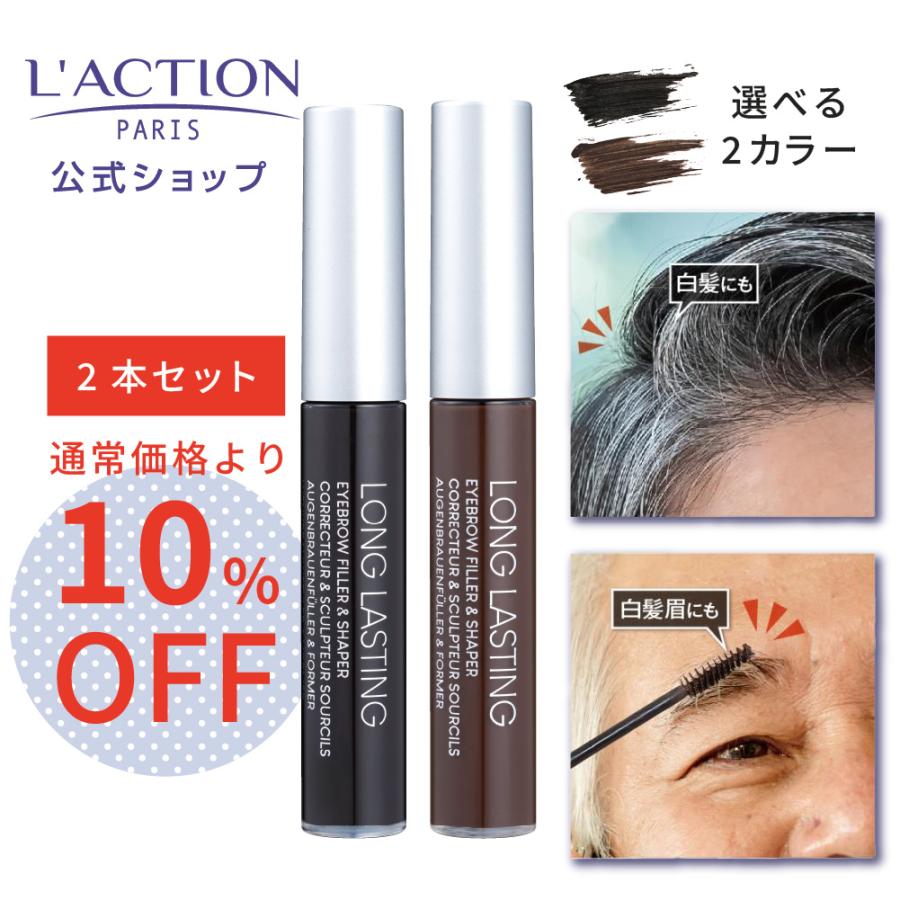 眉毛染め 眉毛白髪染め 白髪染め 白髪かくし ヘアマスカラ 落ちにくい 男性 メンズ ラクシオン ヘアカラー＆アイブロウ 2本セット 10%OFF 爆買（Yahoo!・イザヴェル公式店 スキンケアとお悩み解決雑貨）
