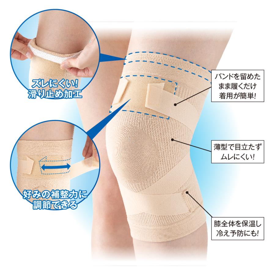 膝サポーター 高齢者 薄手 ひざ 関節 ズレにくい 滑り止め 日本製 膝