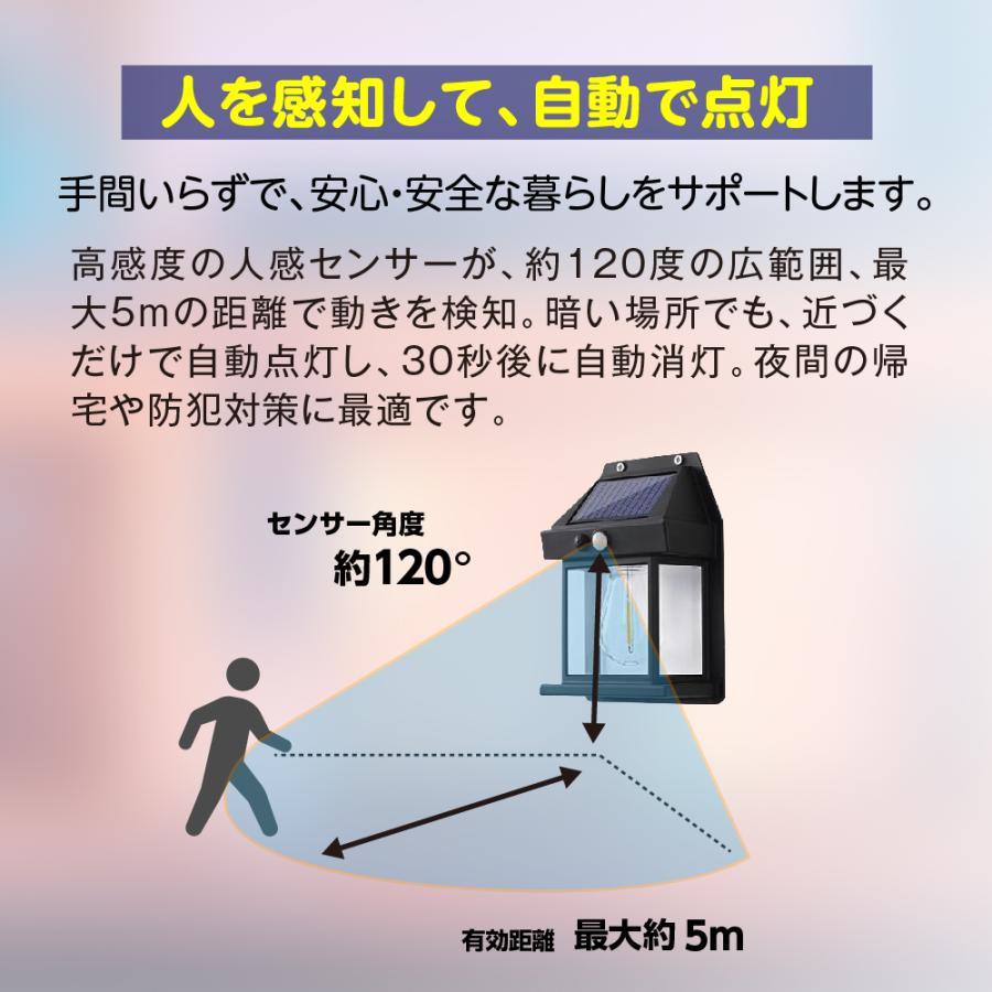 ソーラーライト センサーライト 太陽充電 電気代節約 人感センサー  防犯 屋外照明 明暗センサー 壁掛け ポイント利用 爆買 |  | 01