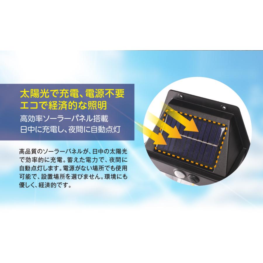 ソーラーライト センサーライト 太陽充電 電気代節約 人感センサー  防犯 屋外照明 明暗センサー 壁掛け ポイント利用 爆買 |  | 03