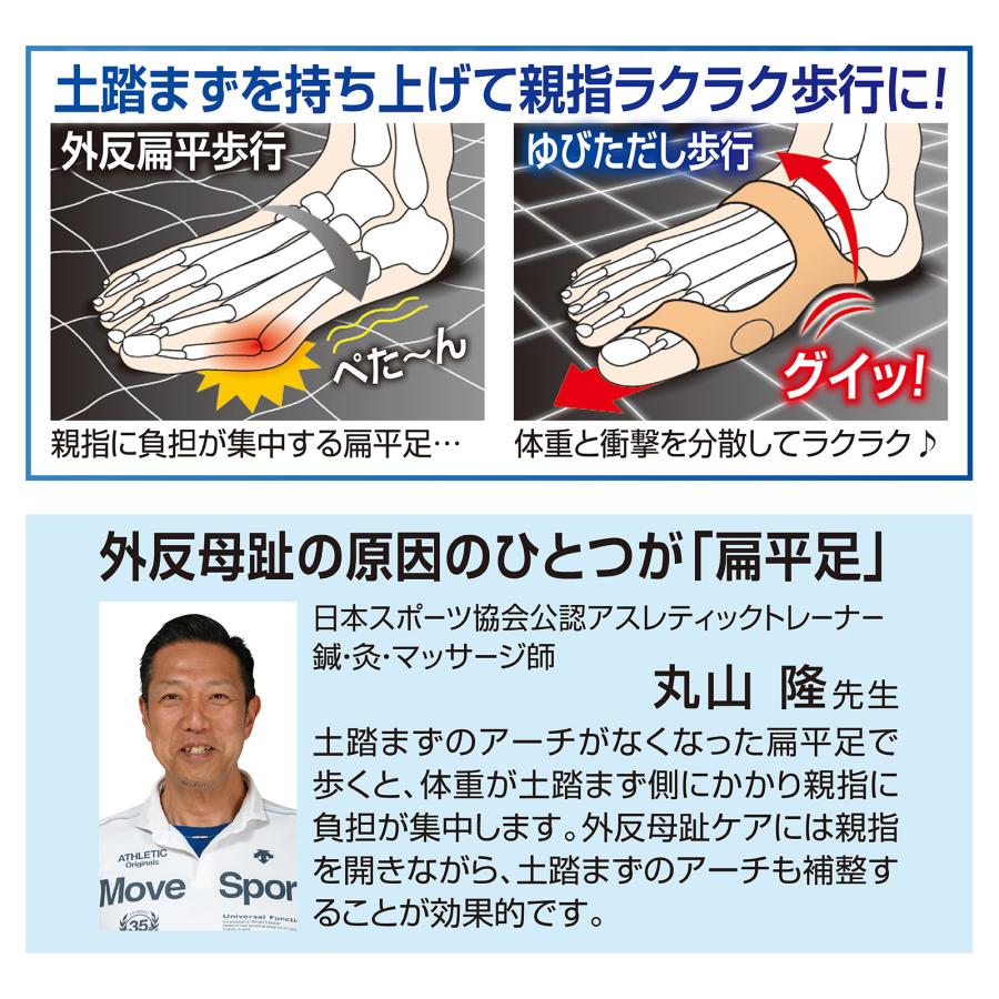 外反母趾 偏平足 扁平足 サポーター 補正 歩行が楽 柔らかい 足指  日本製 健康筋肉ゆびただしEX |  | 04