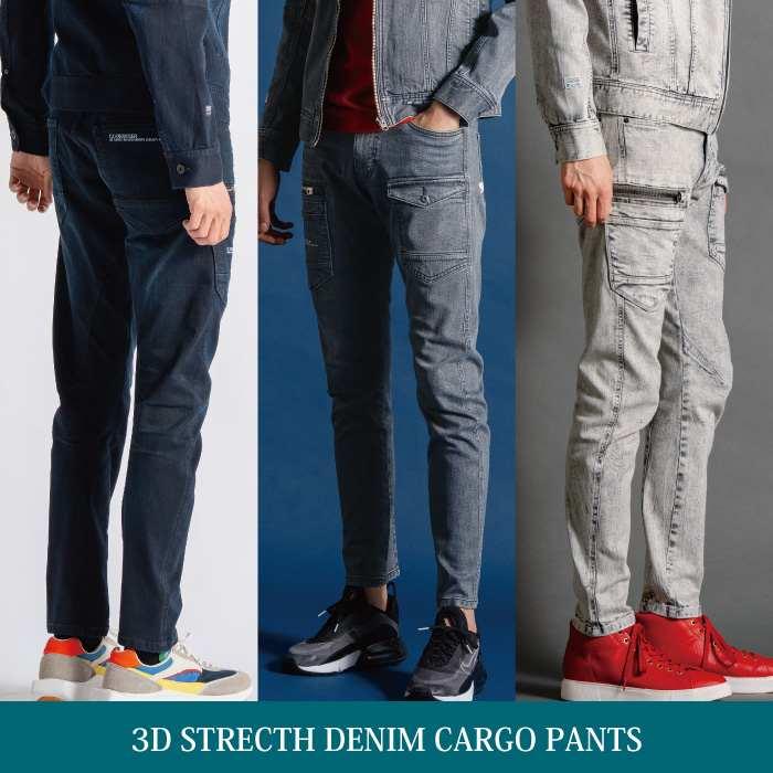 アイズフロンティア 作業服 2025秋冬新作 7312 ストレッチデニムカーゴパンツ 73-101 オールシーズン 作業着 おしゃれ | I'Z FRONTIER | 05