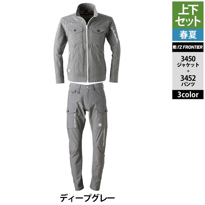 防火用シルバージャケット 反射ストライプ付き　上下セット I'Z FRONTIER アイズフロンティア 作業服 上下セット 3450 ストライプ