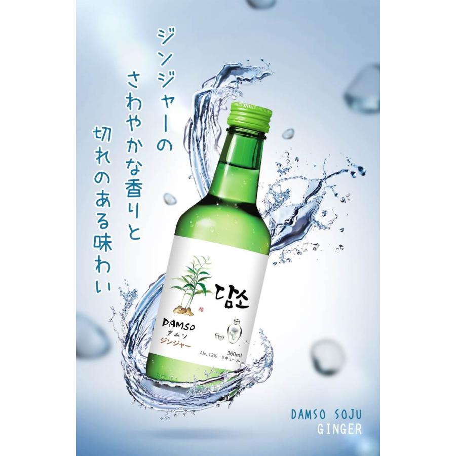 DAMSO ダムソ フレーバー焼酎(SOJU) ジンジャー 360ml&times;20本