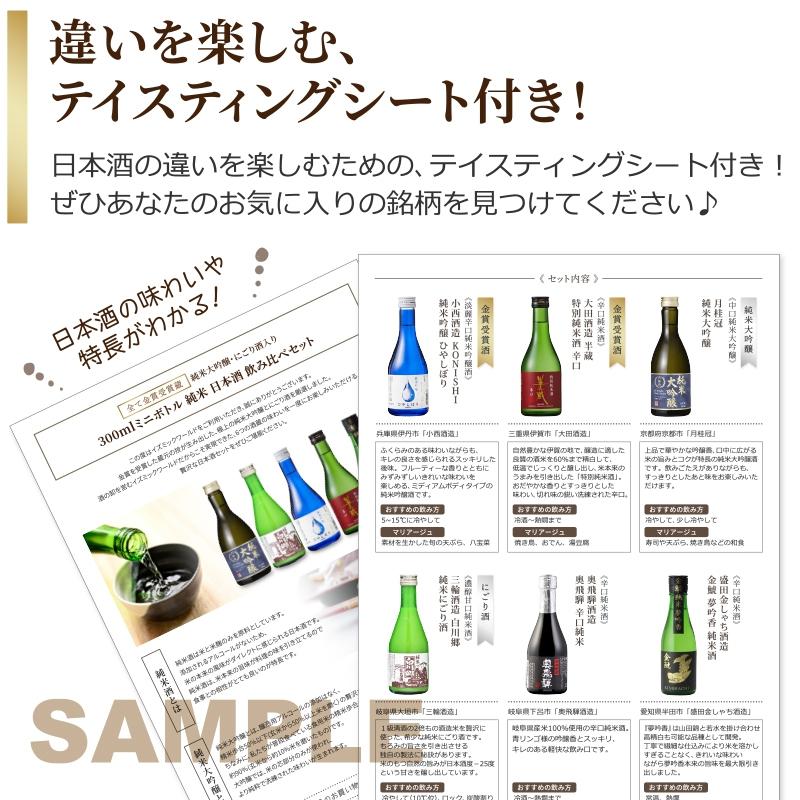 日本酒 純米酒 日本津々浦々 飲み比べ 300mlセット : イズミック