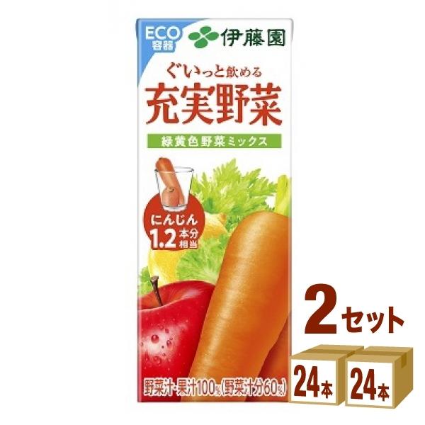 伊藤園 充実野菜 緑黄色野菜ミックス 紙パック 200ml 2ケース(48本)｜izmic-ec