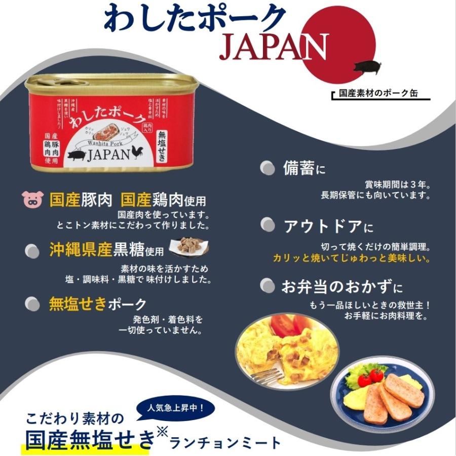 わしたポークJAPAN 缶詰 200g×24個 国産 無添加 無塩せき 防災 備蓄用