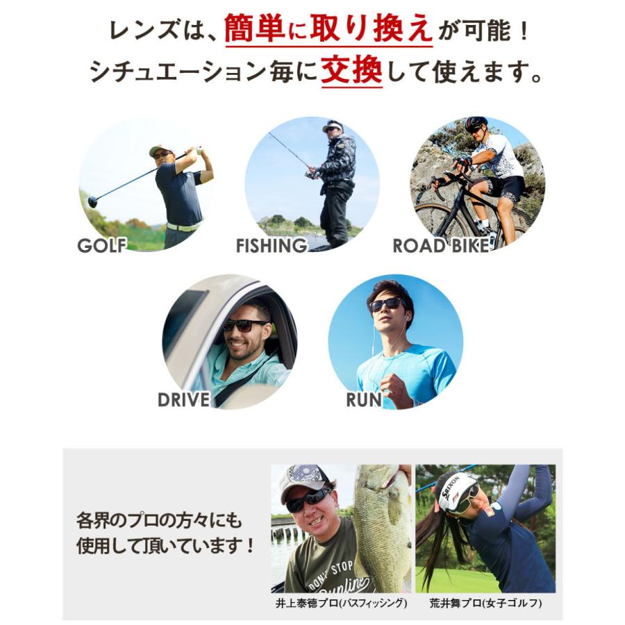 スポーツサングラス メンズ 偏光 UV 紫外線 カット ゴルフ 釣り