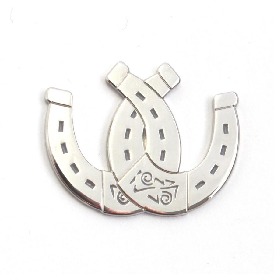 ゴルフボールマーカー 馬の蹄鉄 シルバーカラー ゴルフボール型ハット