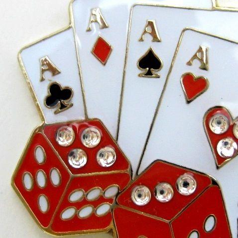ゴルフボールマーカー カジノ トランプ サイコロ ハットクリップ付