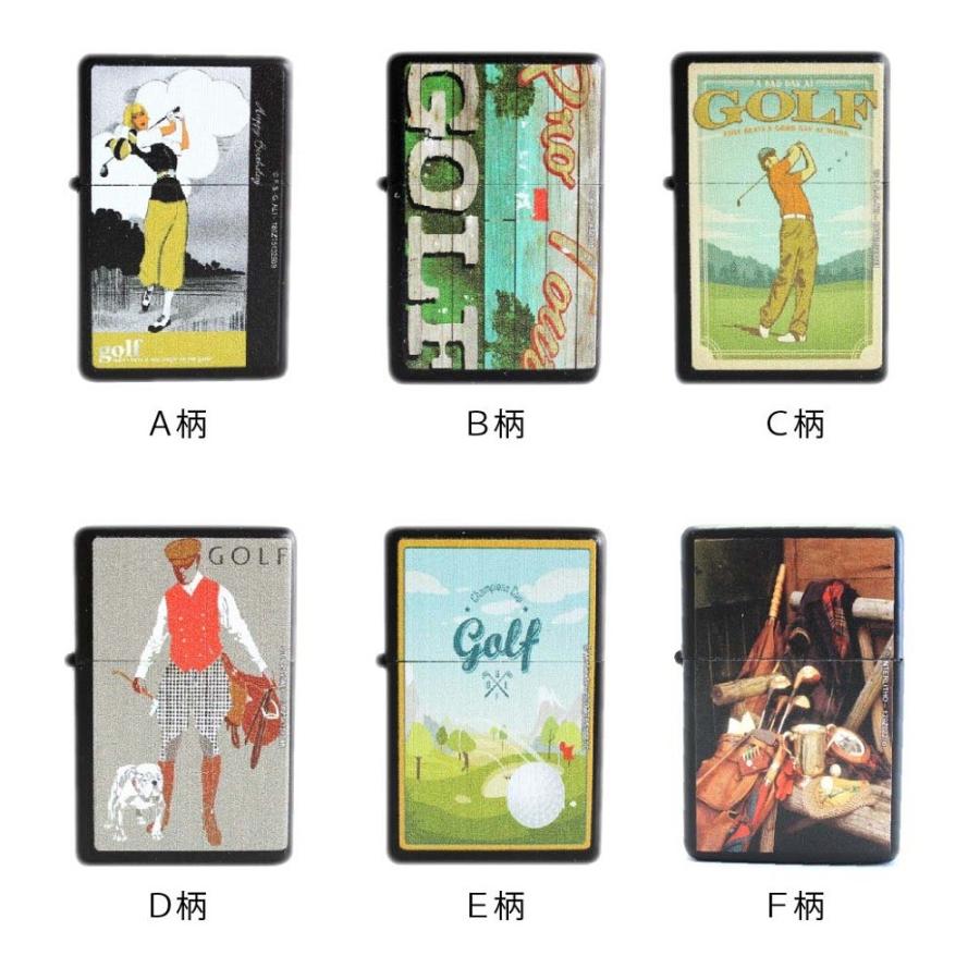 ライター オイルライター 喫煙具 ゴルフ柄 Golf lighter 全6種類 ギフト 艶消しマットブラック |  | 01