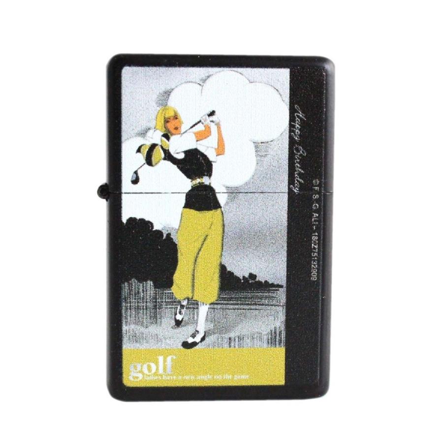 ライター オイルライター 喫煙具 ゴルフ柄 Golf lighter 全6種類 ギフト 艶消しマットブラック |  | 02