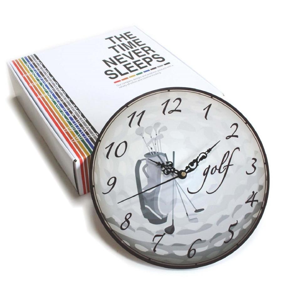 ゴルフ 掛け時計 ウォールクロック 木製 アンティーク風 ゴルフバッグ柄 直径30ｃｍ スイープムーブメント 静音 インテリア ゴルフモチーフ ギフト ゴルフコンペ |  | 01