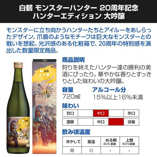 日本酒 モンスターハンター 20周年記念 モンスターエディション 日本酒 モンスターハンター 20周年記念 モンスターエディション