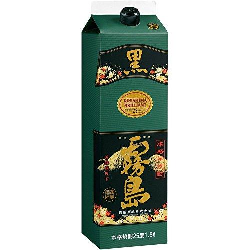 黒霧島 芋焼酎 焼酎 25度 1800ml パック 6本 送料無料 ケース 1.8L