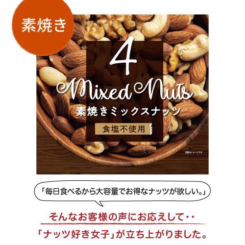 【送料込】4種の素焼きミックスナッツ ×55個 塩と油を使っていない4種の素焼きミックスナッツ ｜商品情報