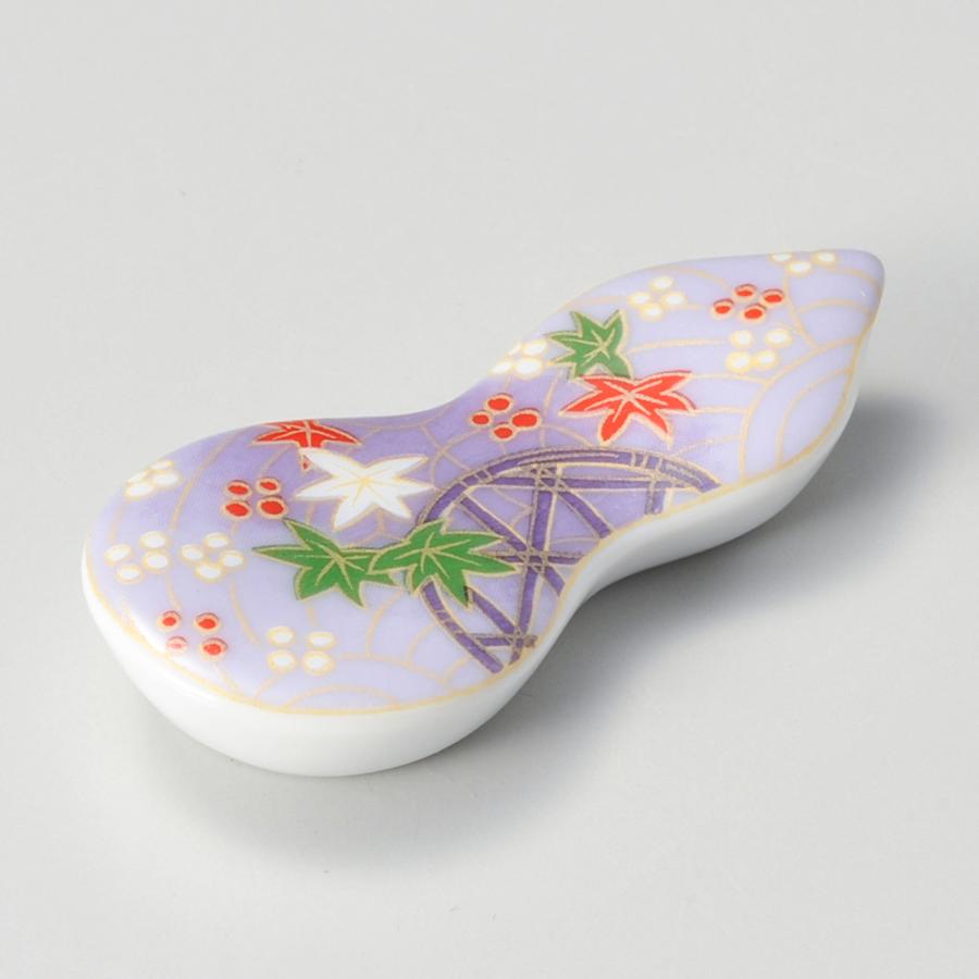 Web限定 取り寄せ商品 業務用食器 パープル友禅箸置 6 7 3 2 1 2