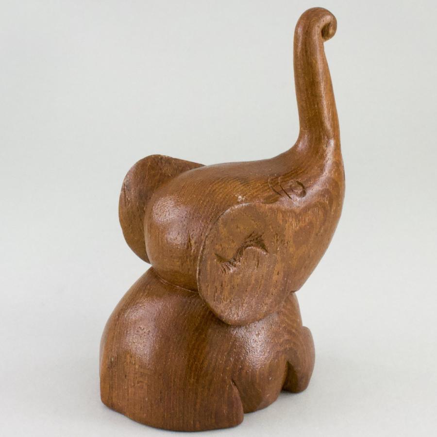 タイ王国 骨董 民芸品 象の置物 勝利の象 チーク材 : いずみ洋行Yahoo