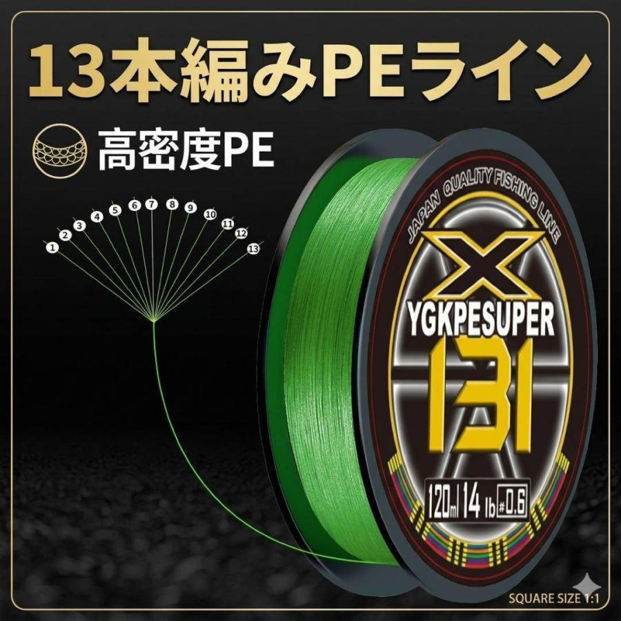 13本編みPEライン 0.6号〜6号 100m グリーン 高密度 高感度 遠投 飛