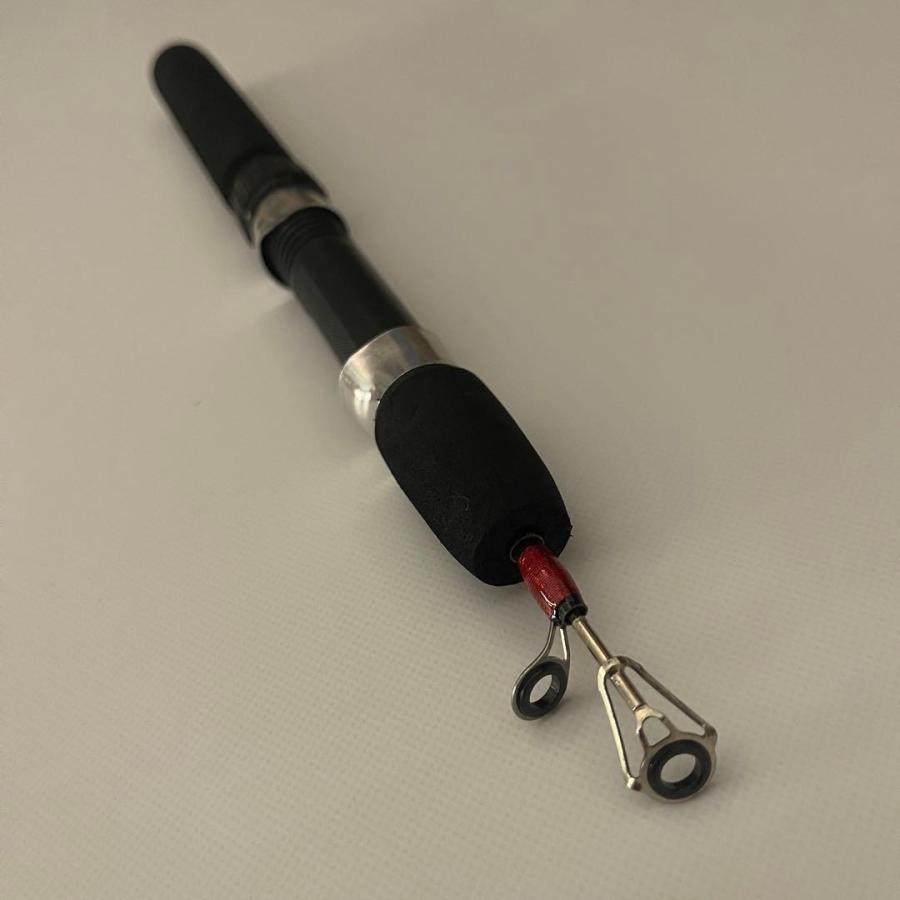 62cm コンパクトロッド リール付き 短竿 ブラック 穴釣り ワカサギ
