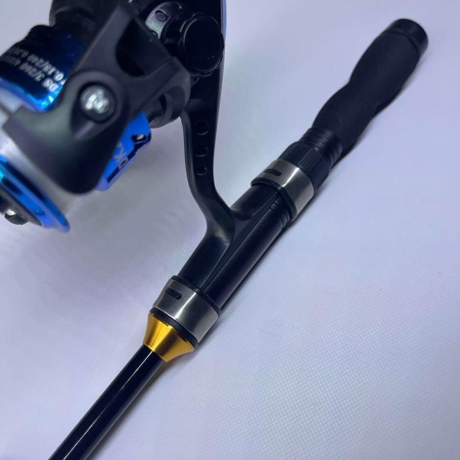 1m竿 リールセット 糸付き コンパクトロッド 釣り竿 短竿