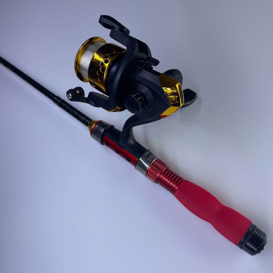 三線（竿カラクリ付） 1m竿 釣り竿リールセット 糸付き コンパクトロッド 釣り竿 短